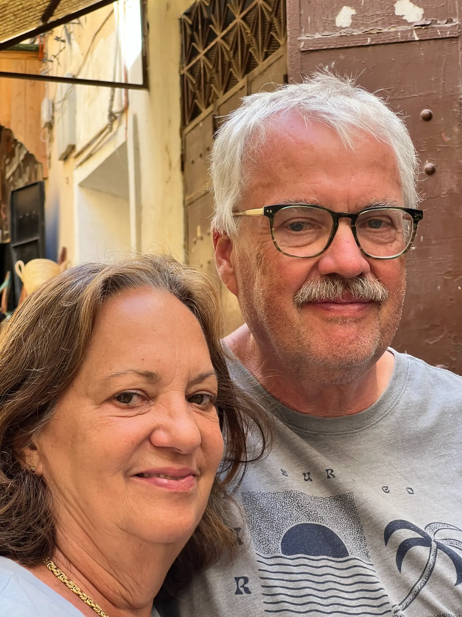 Jan-Willem and Nancy Boer in a Moroccan medina